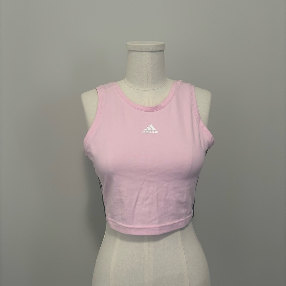 Adidas Camo 3 Stripe Cropped Tank Top Pink Size Small